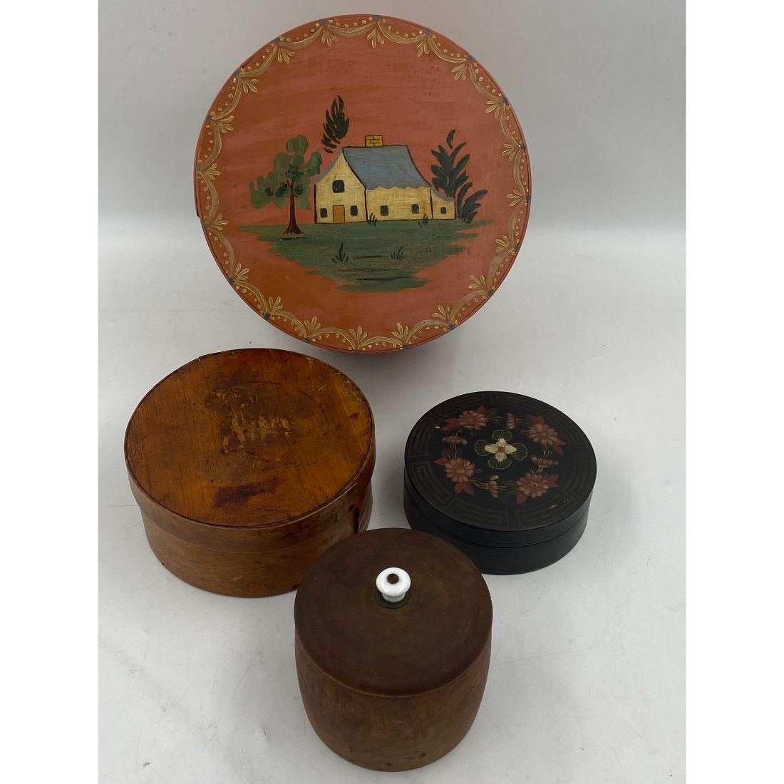 Shaker Style Primitive Round Boxes One Is Hand-Painted (1 of 19)