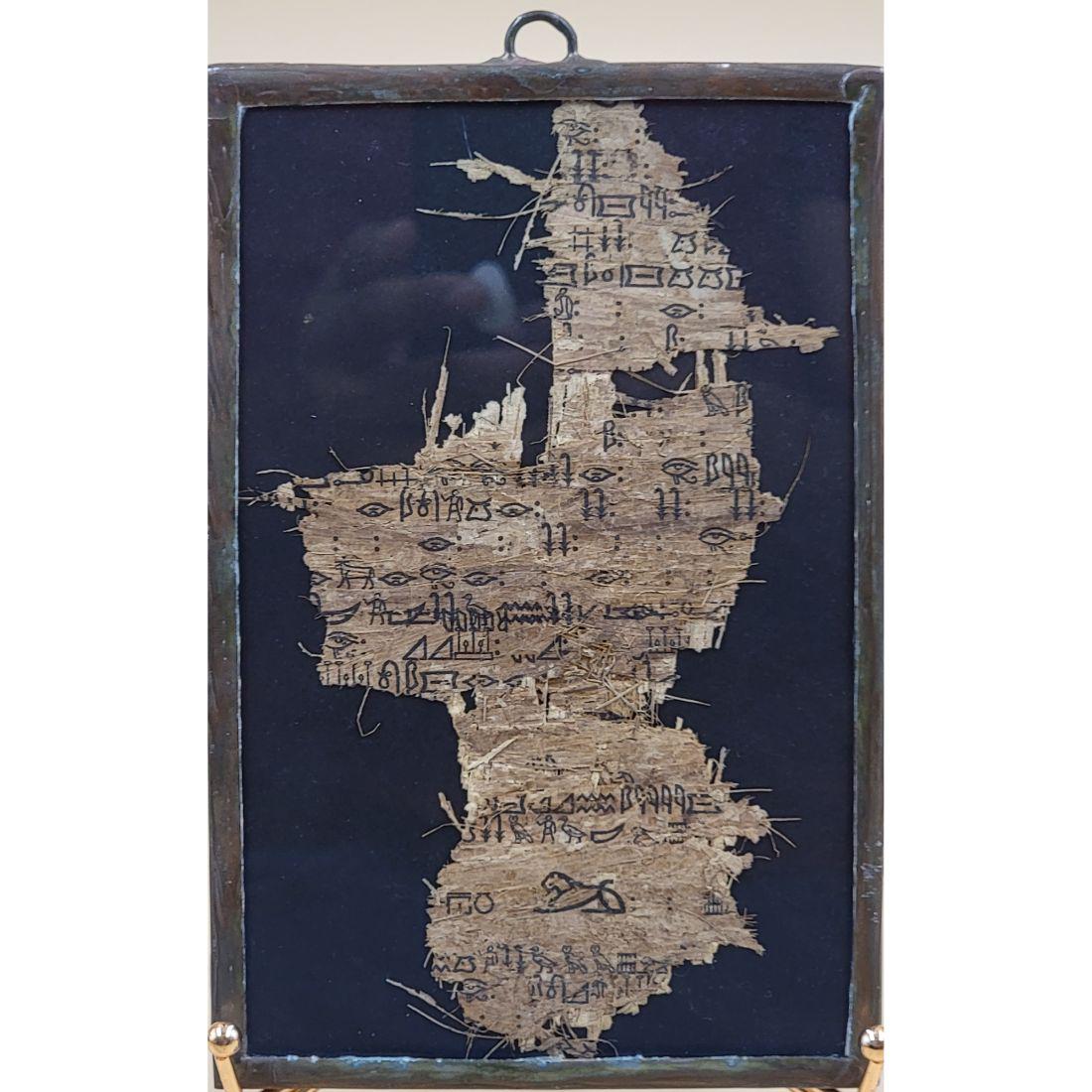 Ancient Egyptian Papyrus Fragment With Figures Symbols ( REALLY AMAZING TO SEE IN PERSON)) (1 of 20)