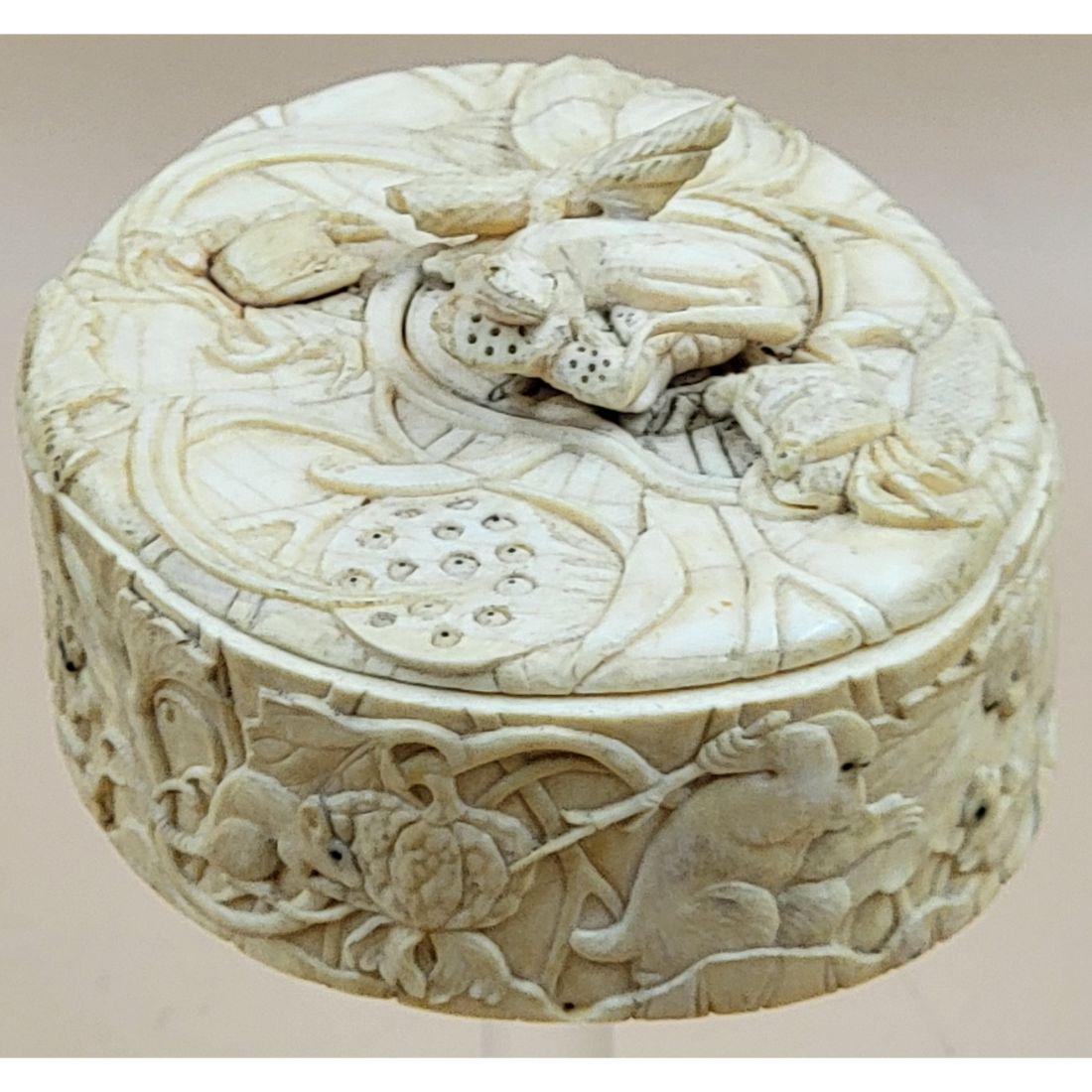 A Highly Carved Decorative Box 19th Century Possibly Asian (1 of 17)