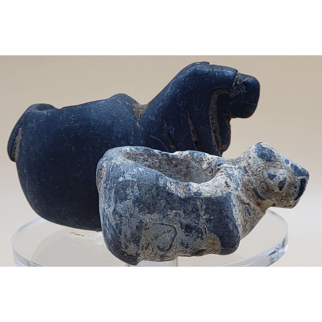 Lot Of 2 Early Authentic Antique Inca Stone Canopa Circa 1400-1532 AD (1 of 4)