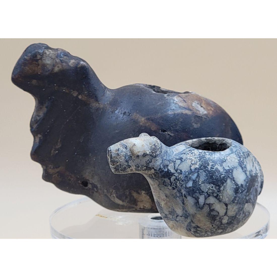 Lot Of 2 Early Authentic Antique Inca Stone Canopa Circa 1400-1532 AD (1 of 4)