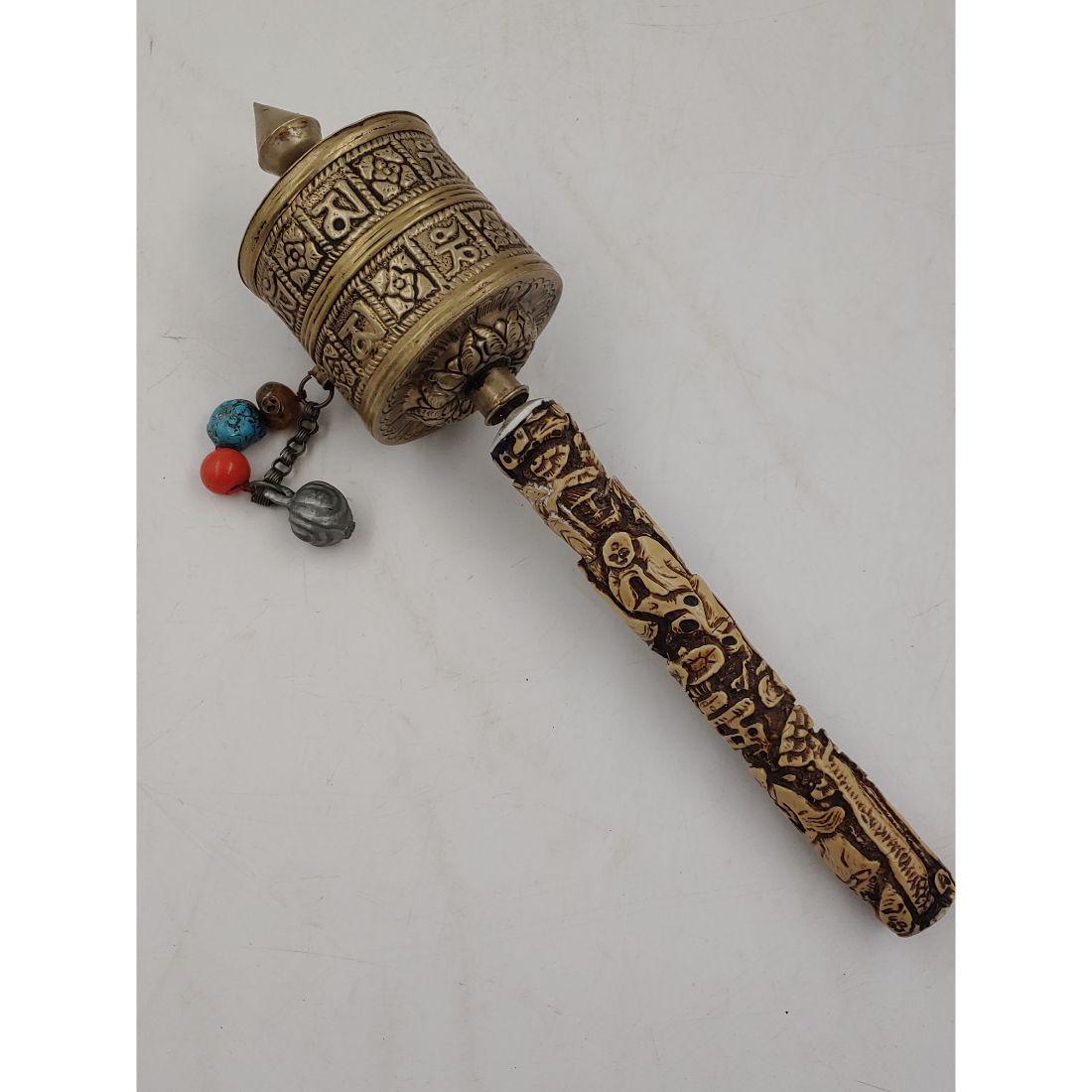 Carved Resin Tibetan Buddhist Prayer Wheel (1 of 9)