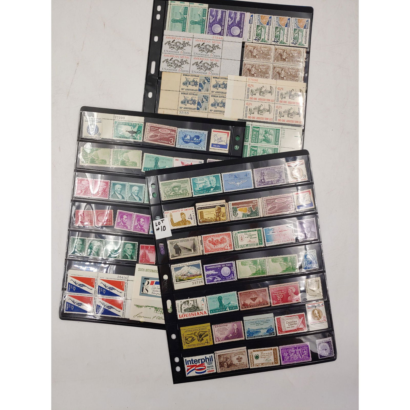 Stamp Stock Sheets, Includes Blocks & Plate Bocks, Line Pairs, & Others (1 of 7)