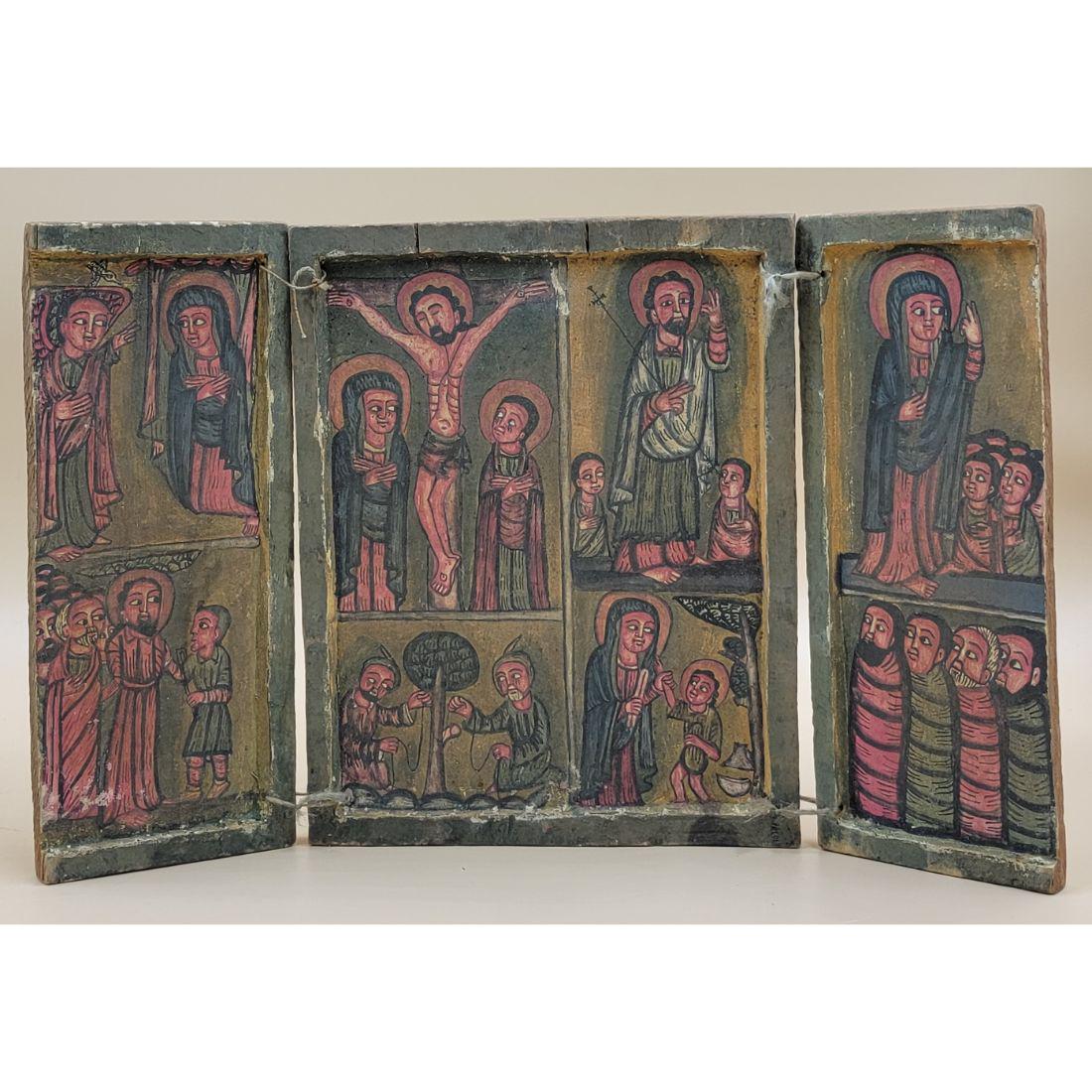 Antique Ethiopian Religious Icon 19th Century Hand Painted (1 of 12)
