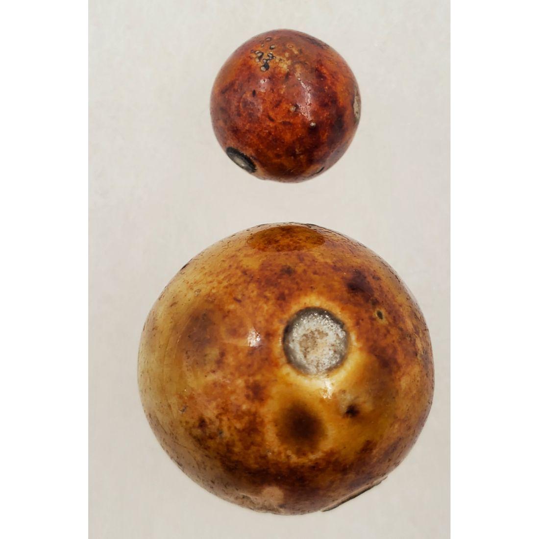 Benningtons - 2 Pottery Marbles, Germany 19th C (1 of 6)