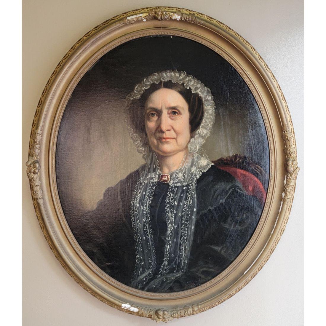 Early American School Portrait Painting Of A Lady 19th C (1 of 15)