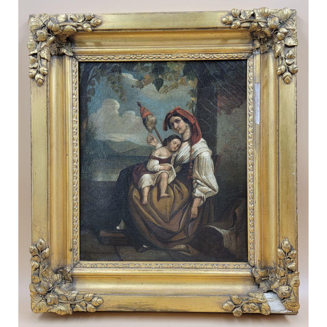18th C Oil On Canvas Old Master's Painting Mother & Child (1 of 20)