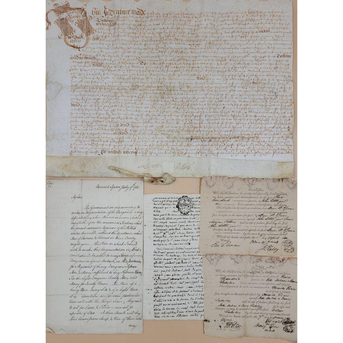 Grouping Of 4 Antique Letters / Documents Dating 1611-1810 (1 of 16)