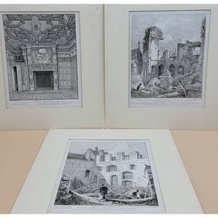 Lot Of 3 Sacred Architecture Etchings Drawn & Etched 1797 By John Thomas Smith 1766 -1833: Lot Of 3 Sacred Architecture Etchings Drawn & Etched 1797 By J.T Smith. Measure 19" X 16" Overall .Please carefully read our terms of sale, shipping information, and request any condition reports or