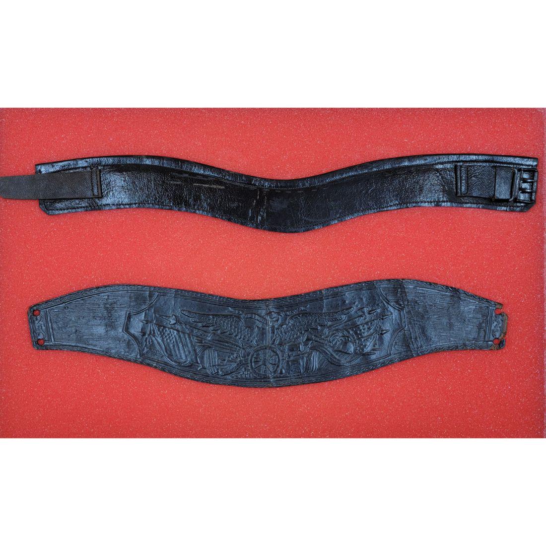 Lot Of 2 Civil War Era Leather Neck Stock One Decorated (0387) on Jun 04, 2022 Rbfinearts in FL