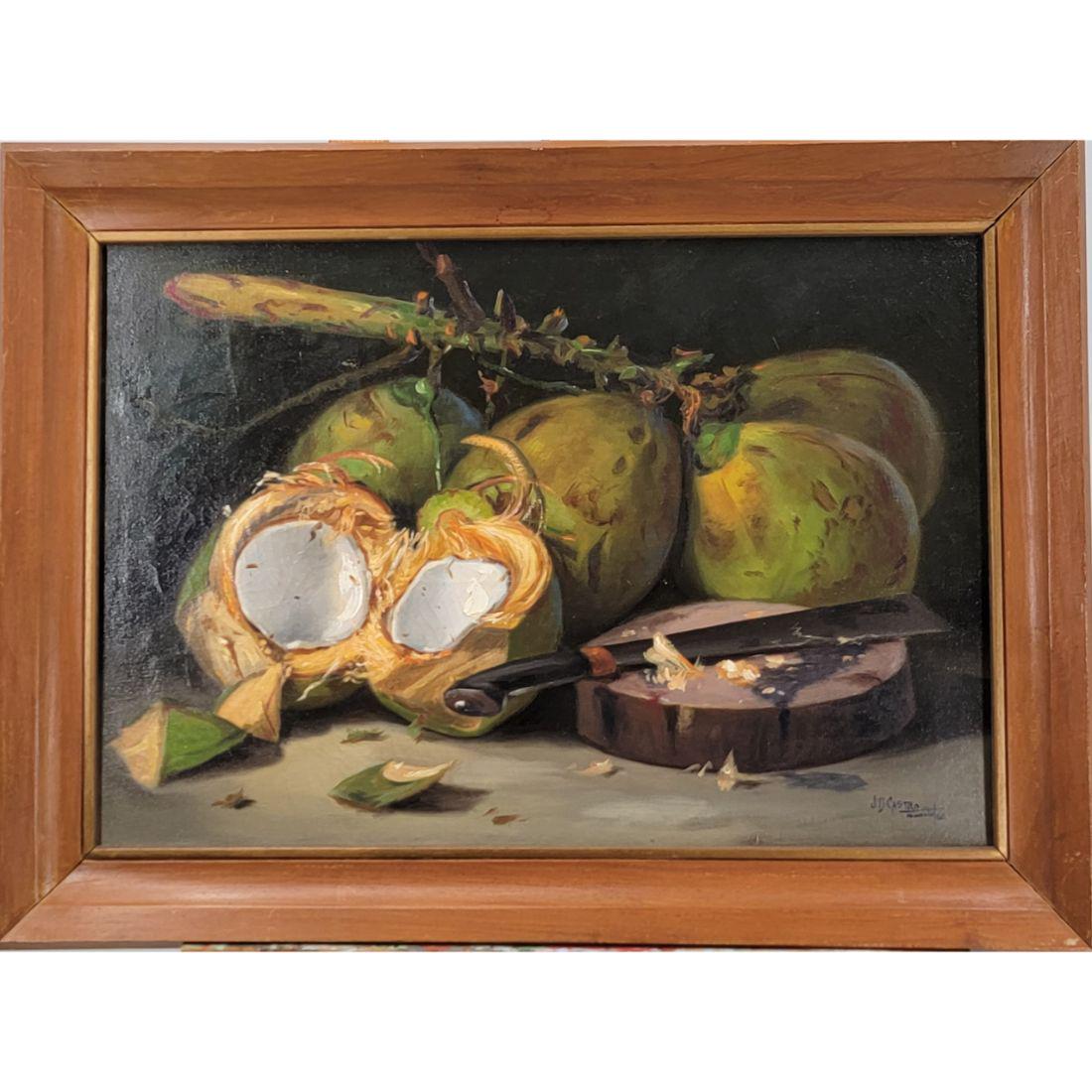 Still Life Painting Signed J.D Castro 1908-1994 Philippines (1 of 7)