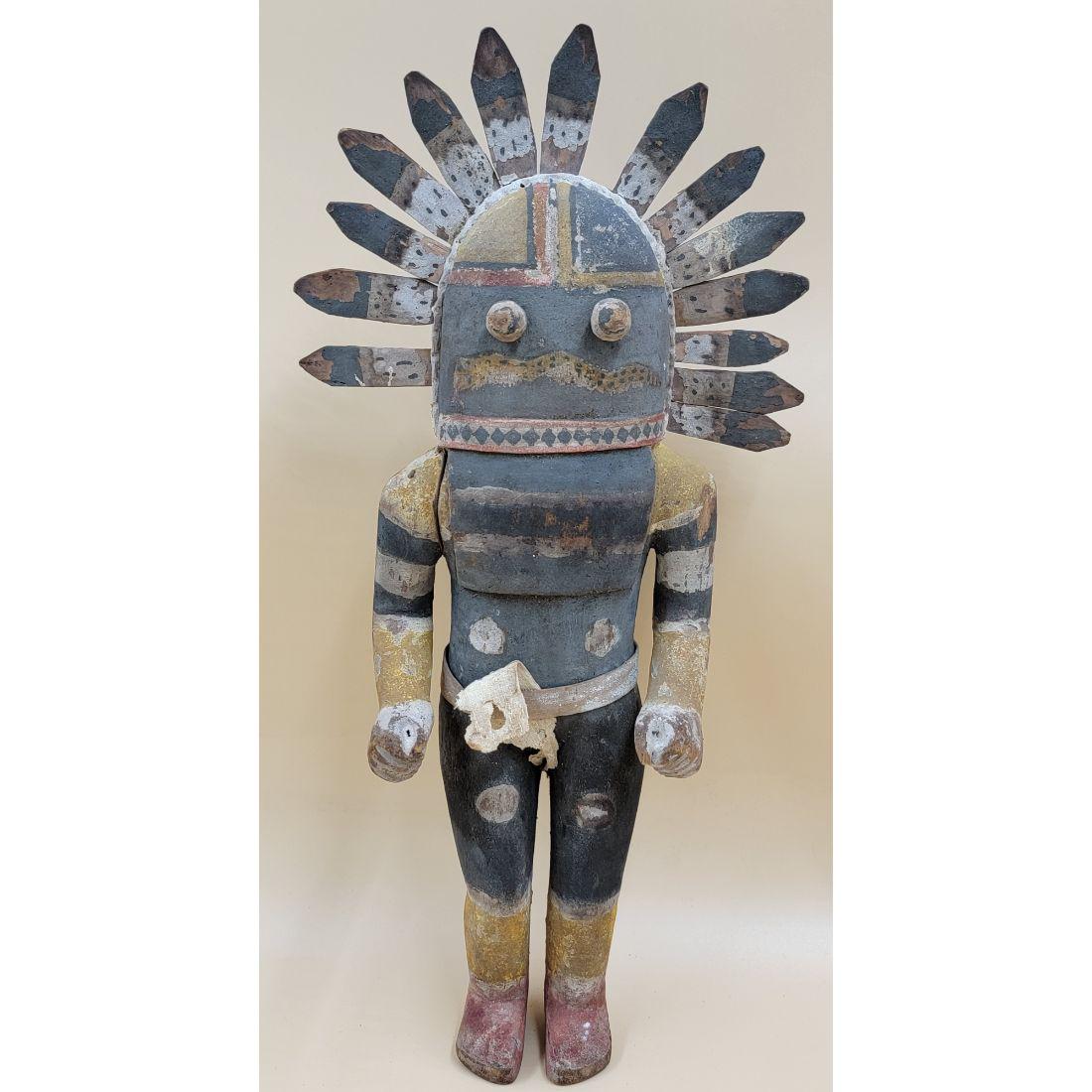 A Vintage Native America Kachina Doll 20th Century: Native America Kachina Doll 20th Century. Measure 14 1/4" Tall. This, and many lots forthcoming were found at the massive central Florida estate of a true antiquarian who amassed his magnificent colle
