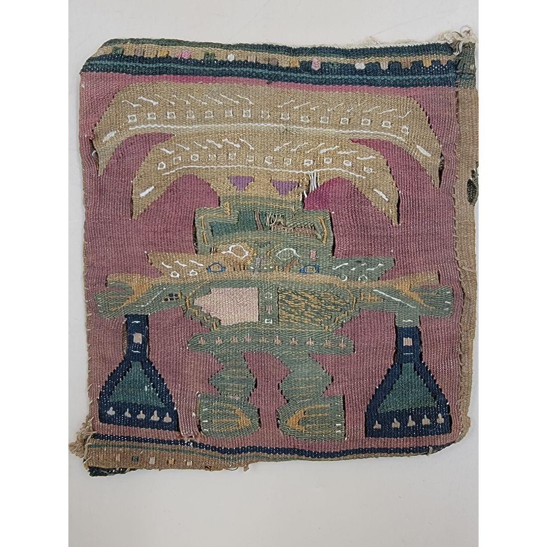 Early Old Textile Fabric "PERU" A BAG Possibly Mayan: Early Pre Colombian Old Textile Fabric "PERU". This, and many lots forthcoming were found at the massive central Florida estate of a true antiquarian who amassed his magnificent collection over a life