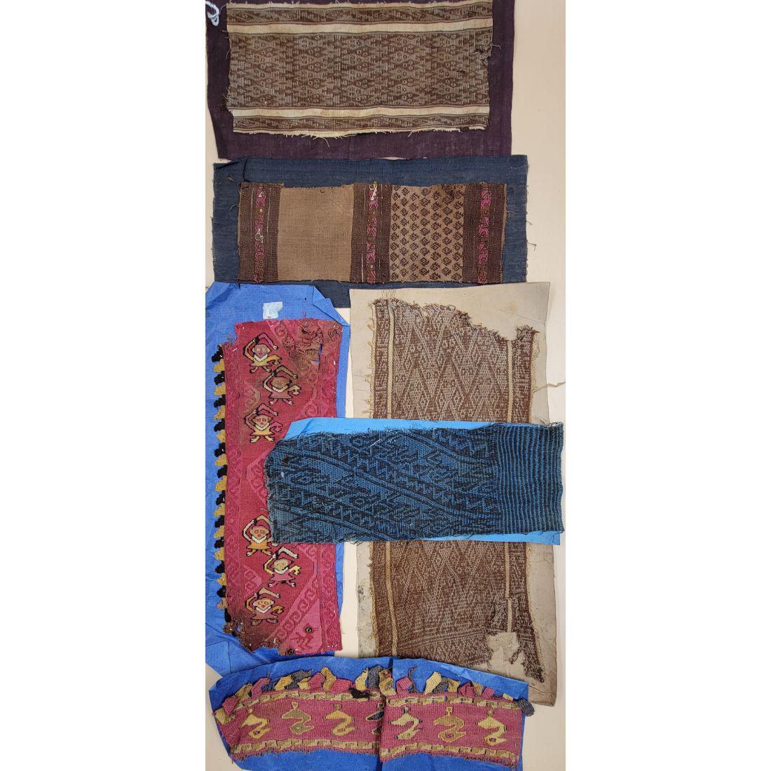 Early Old Textile Fabric "PERU" (6 Pcs) (1 of 10)