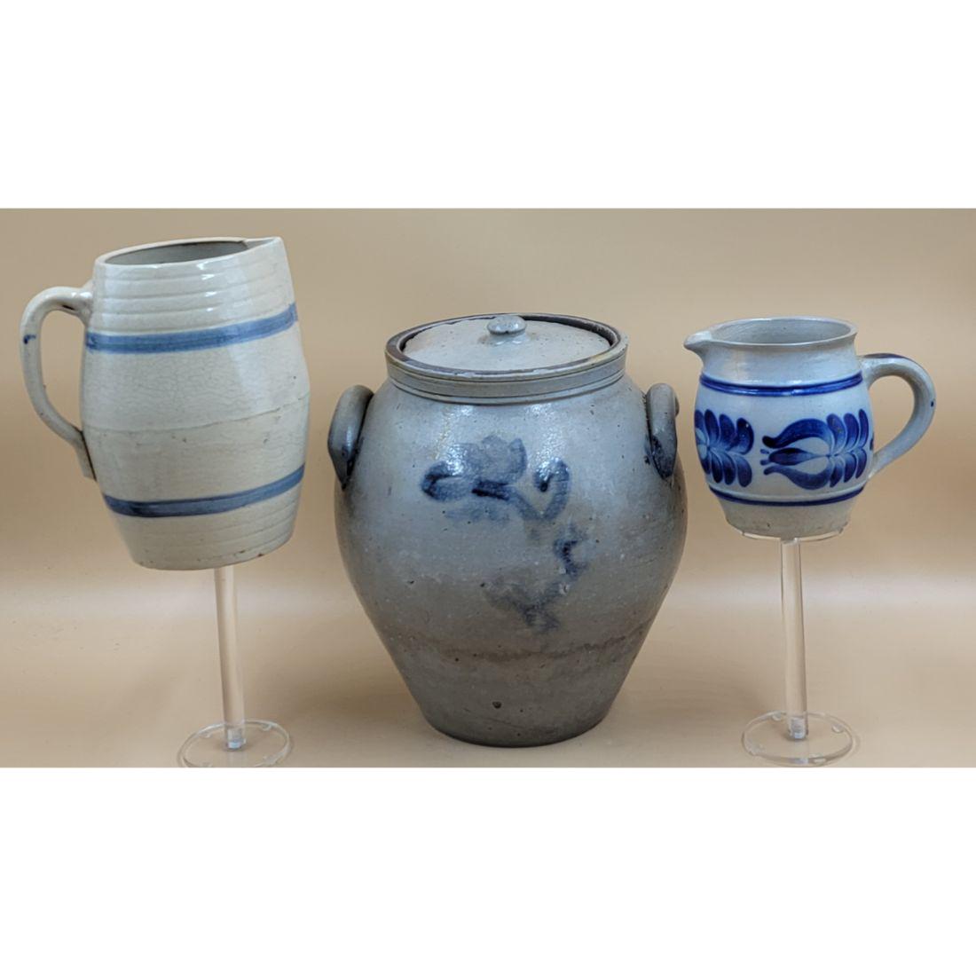 A Grouping Of Antique Stoneware Crocks And Pitchers (1 of 20)