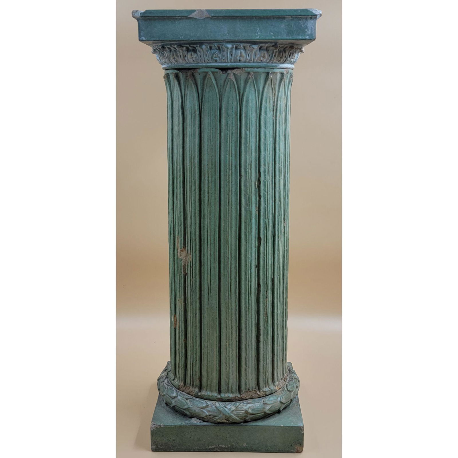 A Very RARE Teco Art Pottery Pedestal Multiple Marks (1 of 18)
