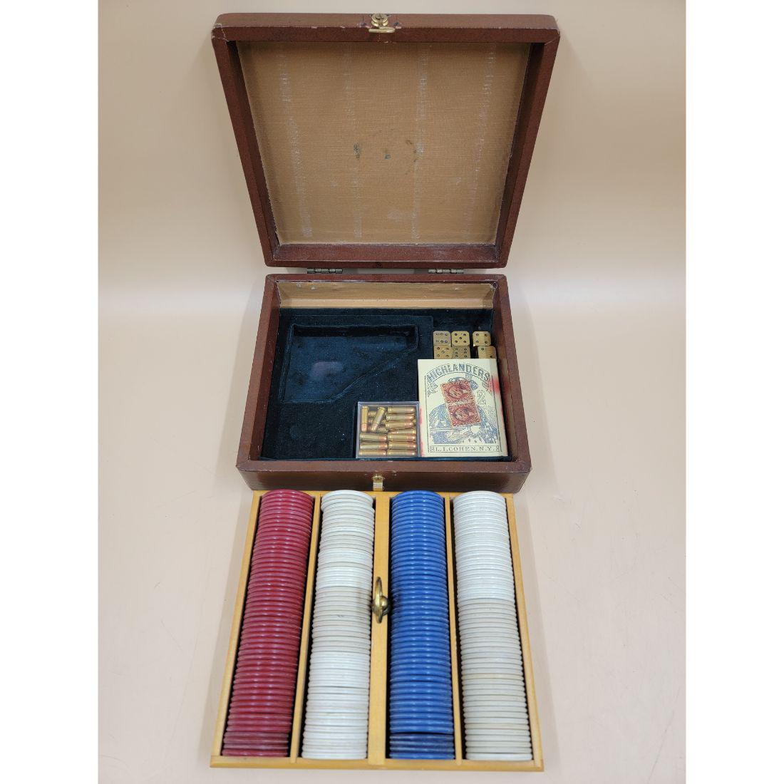 A Vintage Poker Box / Gambler Box ( Gun Missing): A Vintage Poker Box / Gambler Box (Gun Missing). Measure 8.5" X 7.5" X 3". Please carefully read our terms of sale, shipping information, and request any condition reports or photos prior to placing a