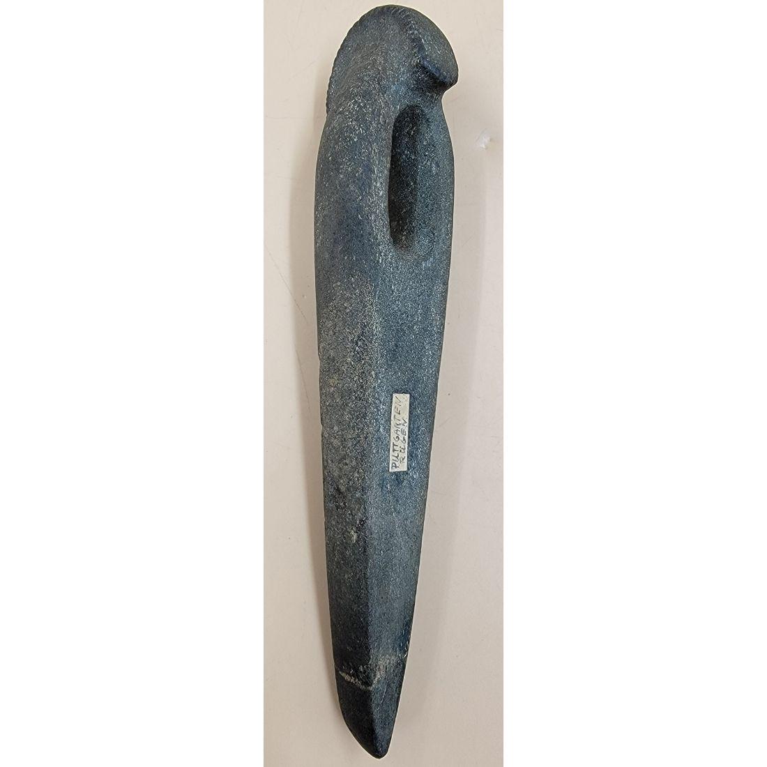 A German Stone Axe Unusual Shape Puttgarten Rugen: A German Stone Axe Unusual Shape Puttgarten Rugen. Measure 8.5" Long. This, and many lots forthcoming were found at the massive central Florida estate of a true antiquarian who amassed his magnificent
