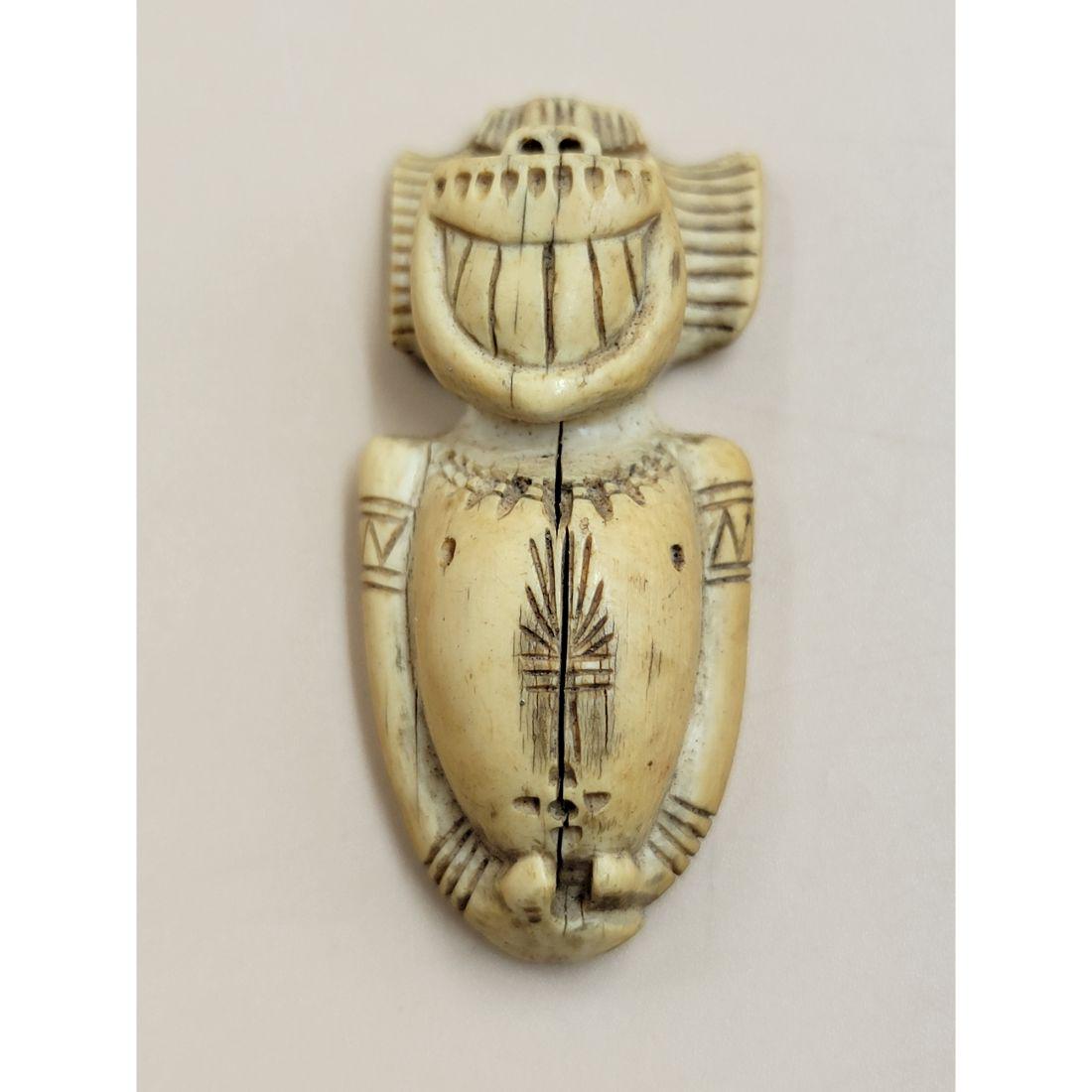 19th C Inuit / Alaskan Pendant Signed "ZOT": 19th C Inuit? / Alaskan? Pendant Signed "ZOT" ( Found Among The Collection Of Inuit Alaskan Items). Measure 2". This, and many lots forthcoming were found at the massive central Florida estate of a tr