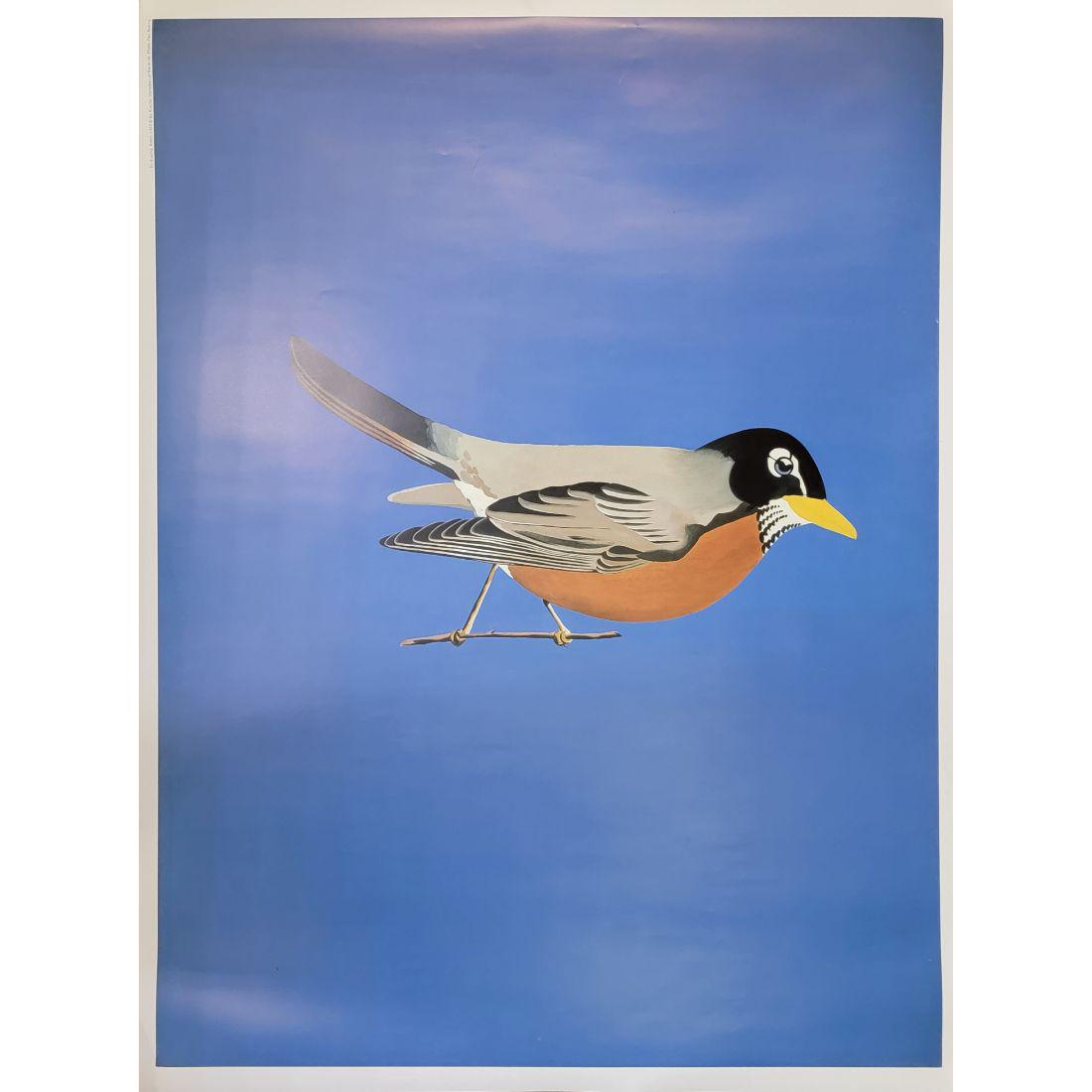 Ed Ruscha "A ROBIN" Offset Lithograph: Ed Ruscha "A ROBIN" Offset Lithograph. Measure 21 3/4" X 33". From An Arizona Estate. Please carefully read our terms of sale, shipping information, and request any condition reports or photos prior t
