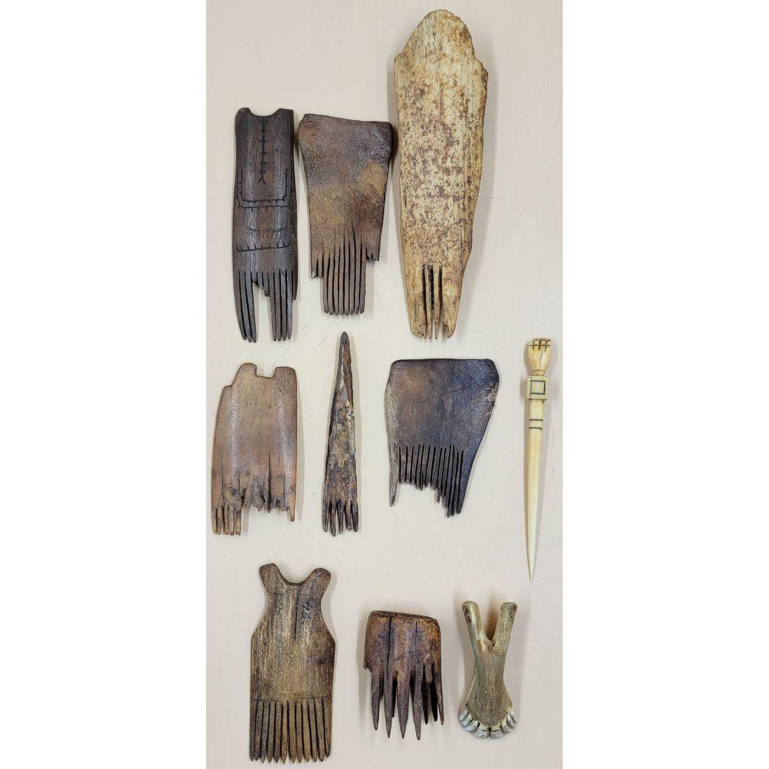 A Grouping Of  Alaska, Eskimo Inuit Combs (10 Pcs), Various Sizes (1 of 20)