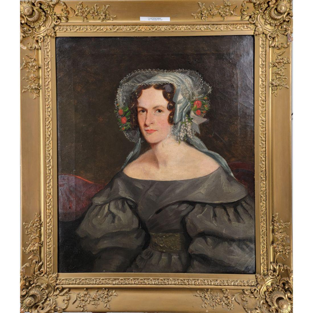 An Early Oil On Canvas English Portrait Painting: An Early Oil On Canvas British School Portrait Painting. Large Frame Measure 37.5" X 32.5", Sight 29.5" X 24.5". Painted On Roberson and Miller Canvas London. Please carefully read our terms of sale,