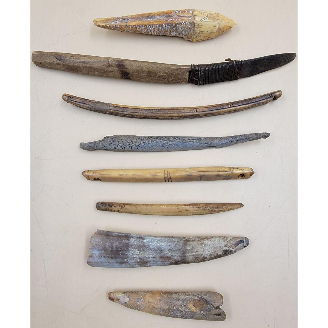 Antique Alaskan / Inuit Implements / Tools Some Probably Pre Contact (8Pcs) (1 of 20)