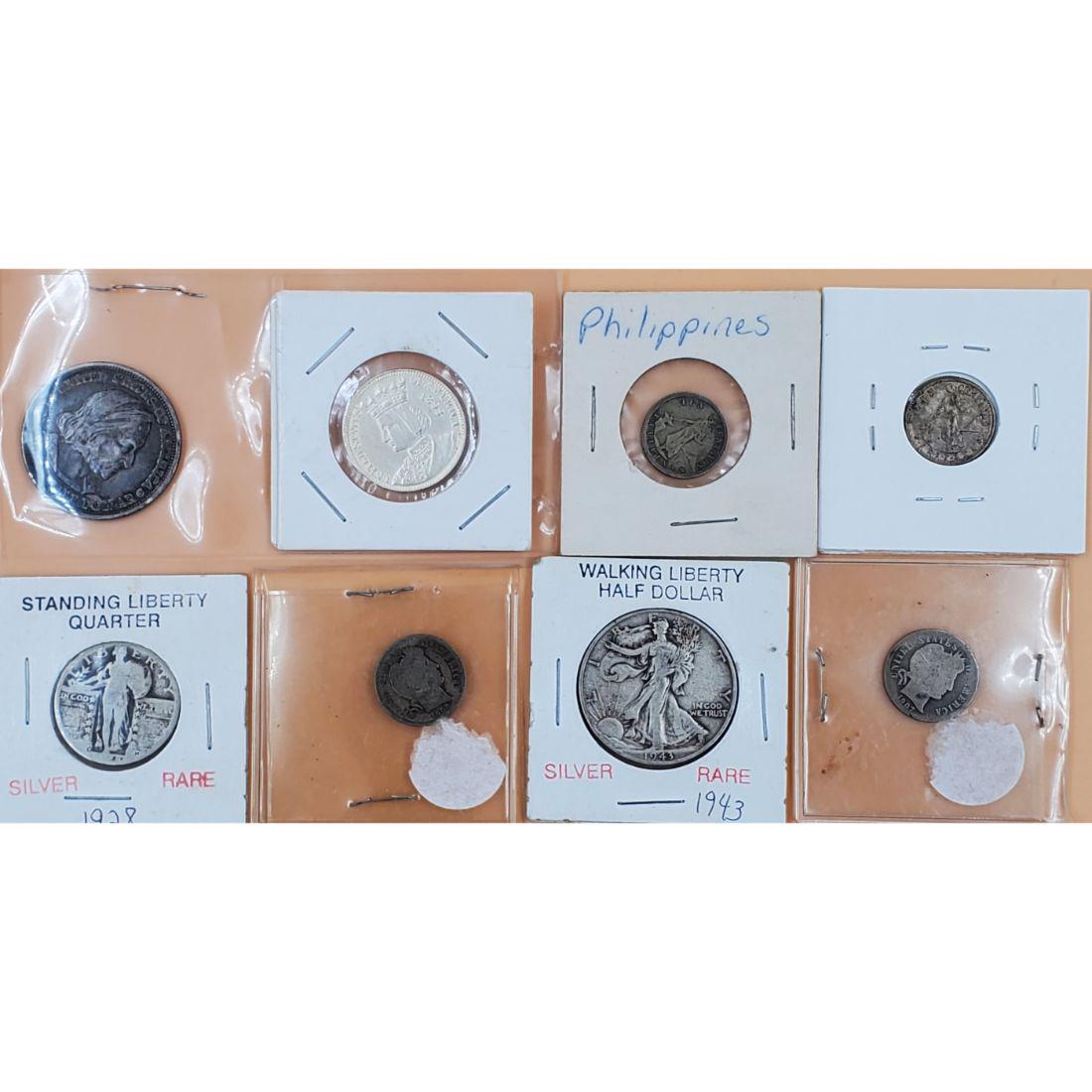 8 Grouping of U.S. & Philippines Silver Coins (1 of 5)