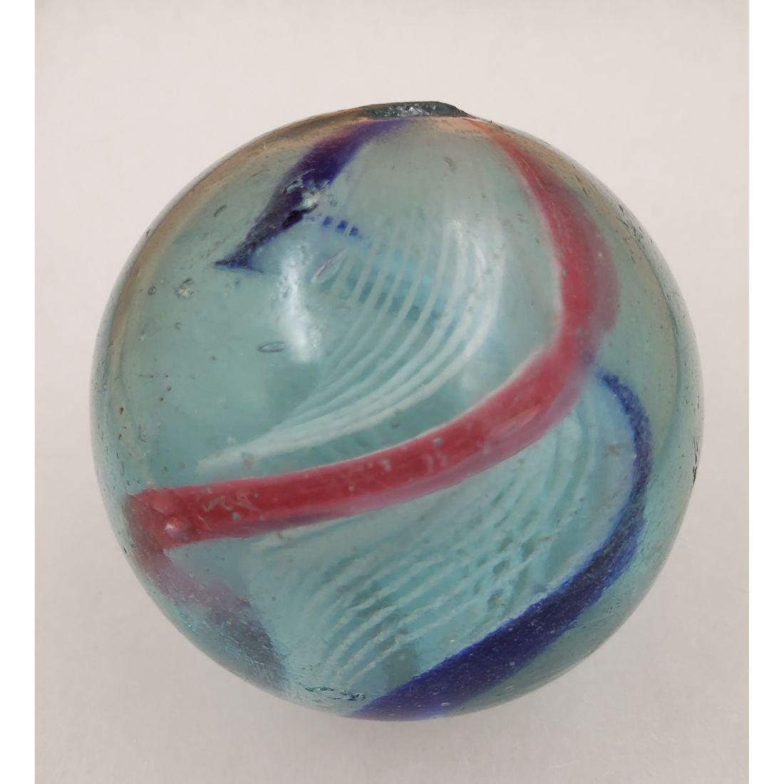 Marble: Handmade White Latticino Ribbon Core, 50.1mm (1 of 4)