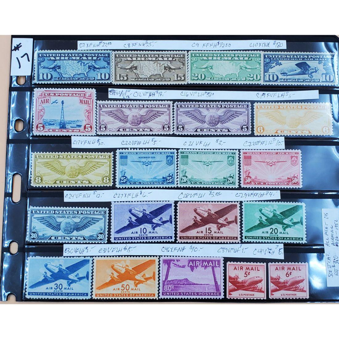 Lot of 21 U.S. Air Mail Stamps (1926-1952) (1 of 1)
