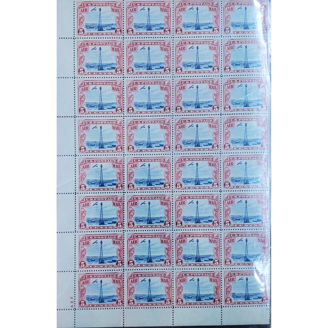 U.S. Partial Sheet of C11, 32 Stamps in All, 1928 (1 of 1)