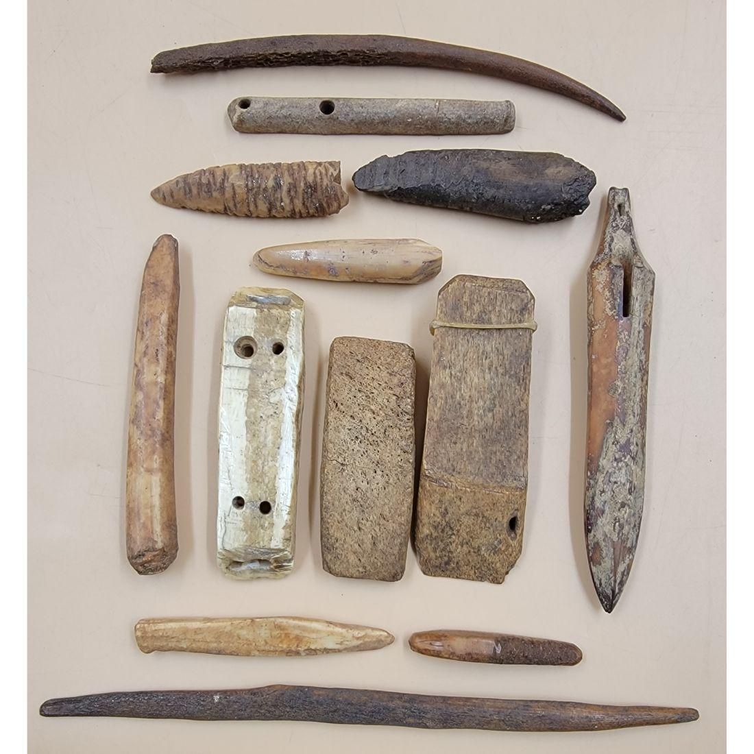 A Grouping Of Eskimo Alaskan / Inuit Implements / Tools (13 Pcs) (1 of 20)