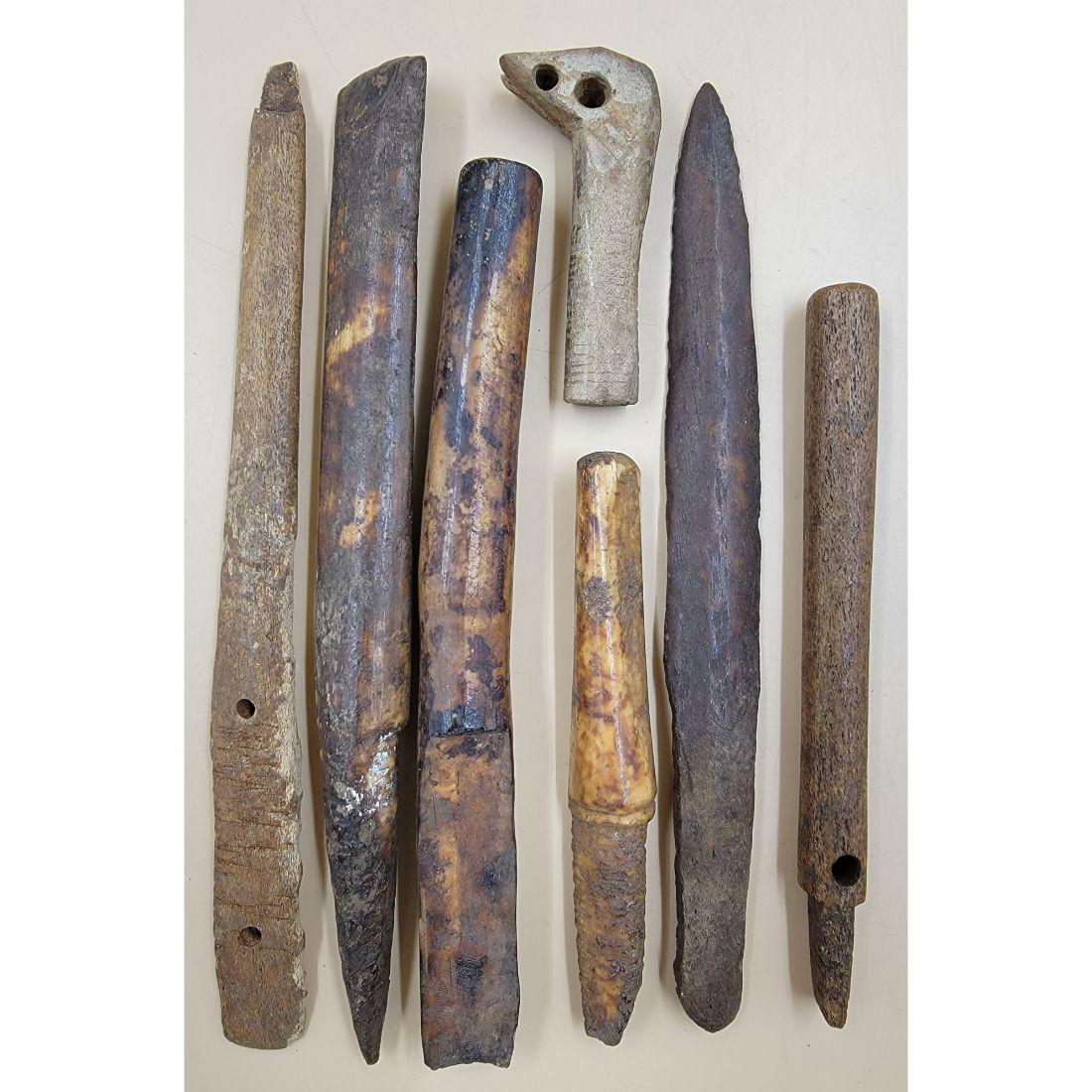 A Grouping Of Eskimo Alaskan / Inuit Implements / Tools 7 PCS (1 of 17)