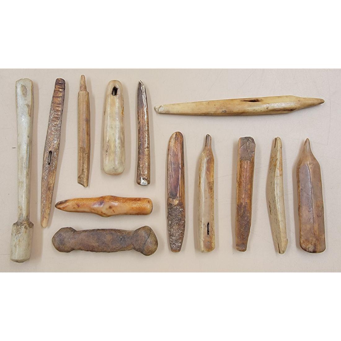 A Grouping Of Eskimo Alaskan / Inuit Implements / Tools 13 PCS: http://eskimo-art.org/site/ (PLEASE VISIT THIS LINK TO SEE SOME EXAMPLES) A Grouping Of Eskimo Alaskan / Inuit Implements / Tools. This Lot Comes In Various Sizes. This, and many lots forthcoming were