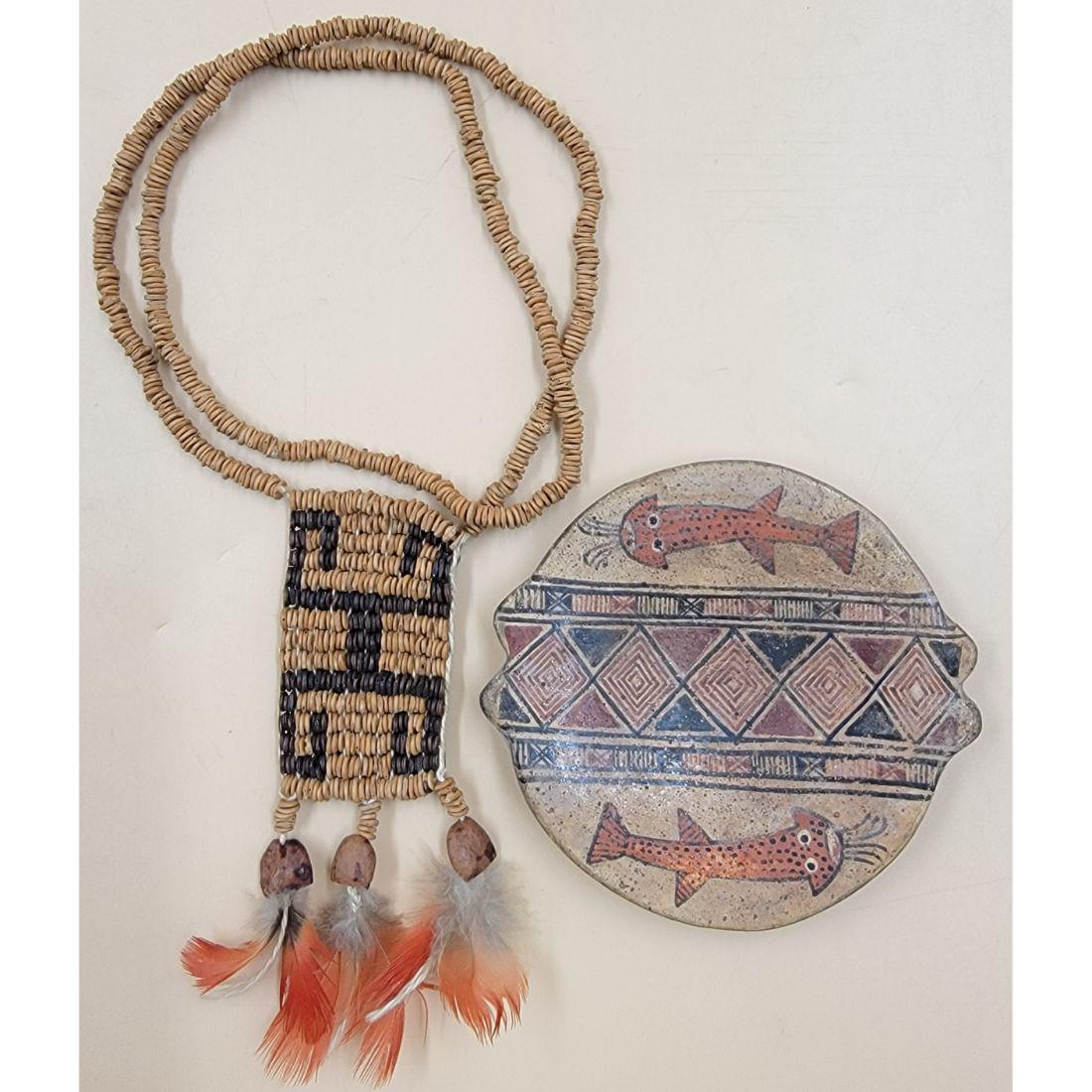 Antique Native American Necklace And Pottery Very Finely Painted (1 of 20)