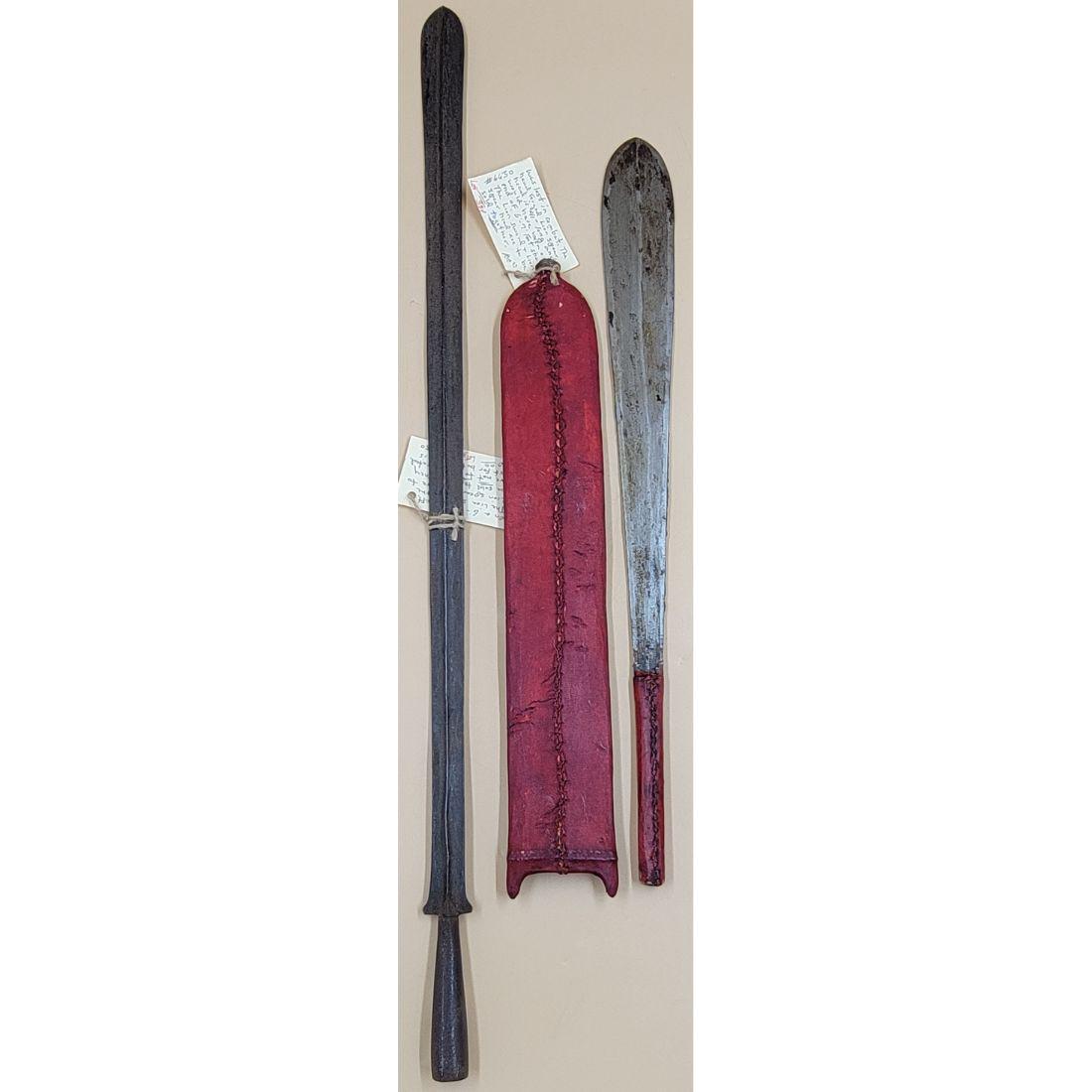 Antique Kenyan Hand Forged Lion Spearhead And Lion Sword, Masai People Lion Hunt (2Pcs) (1 of 19)