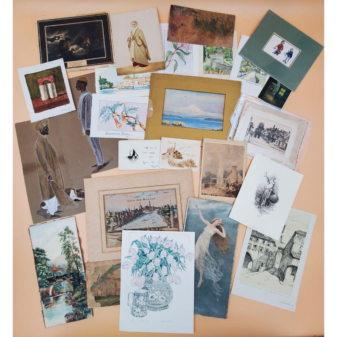 Lot of 25 Pieces of Art, Many Original (1 of 6)