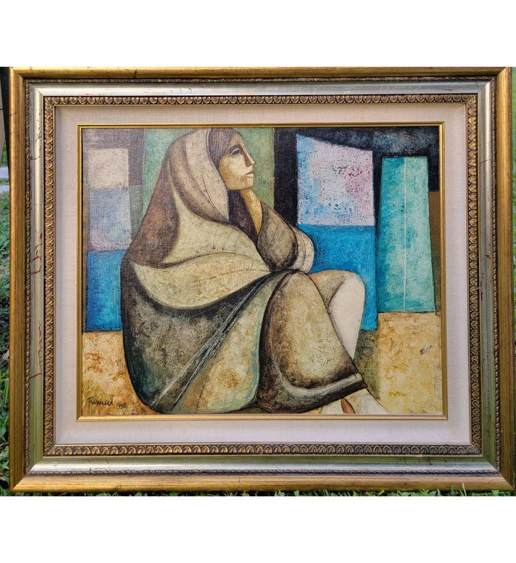 Signed Lucio Ranucci, "AWAITING", Original Oil Painting Italian Born 1925 (1 of 4)