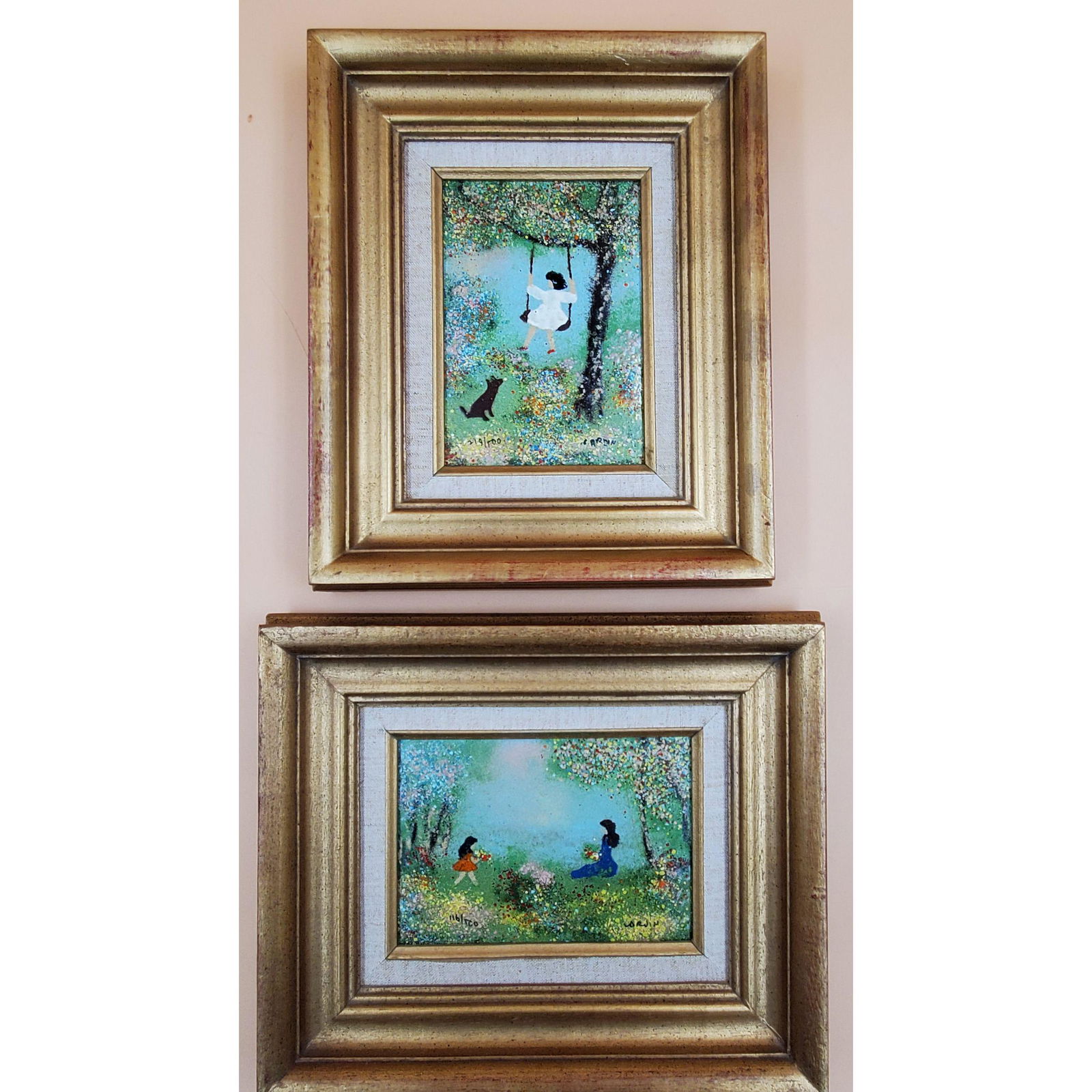 Pair of Signed Louis Cardin Enamel on Copper Painting (1 of 13)