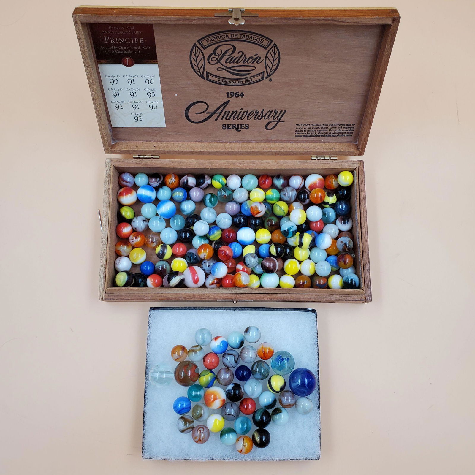 Box of Vintage Glass Marbles: Box of Vintage Glass Marbles. Please carefully read our terms of sale, shipping information, and request any condition reports or photos prior to placing a bid. Any condition statement is given as a c