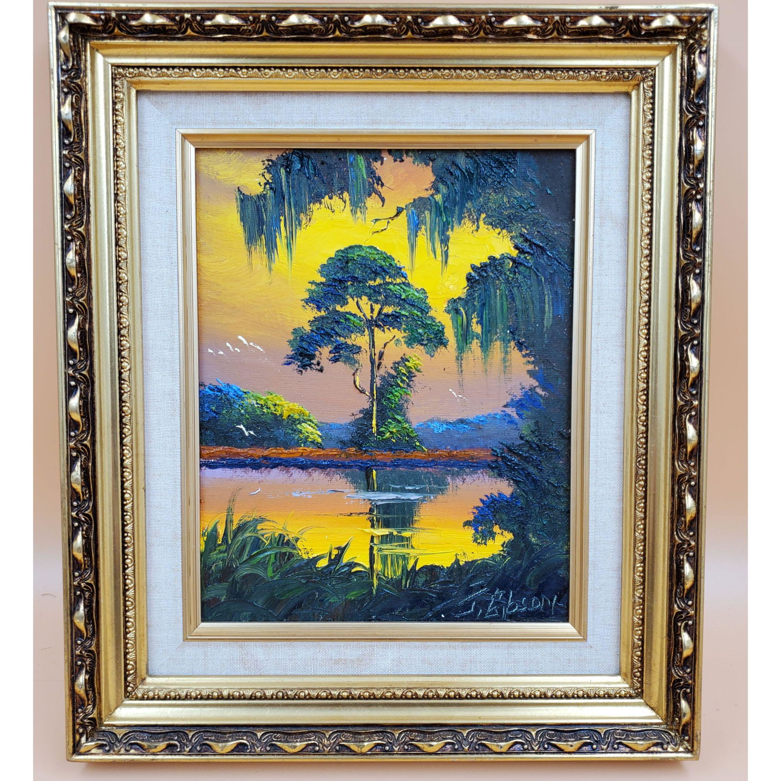 Signed James Gibson Highwaymen Oil on Board  Painting (1 of 8)