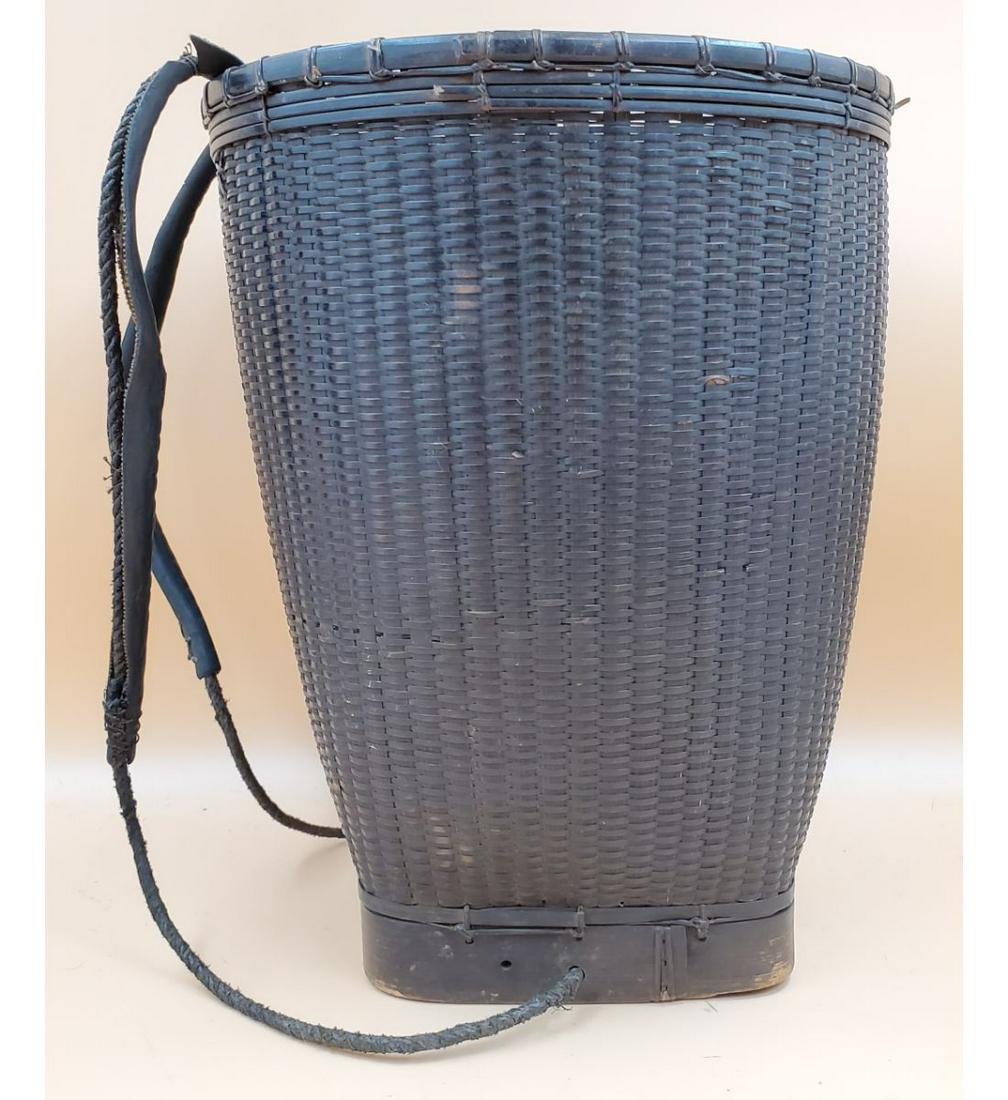 Vintage Oriental Basket, Rice Harvesting Woven Backpack Basket (1 of 9)