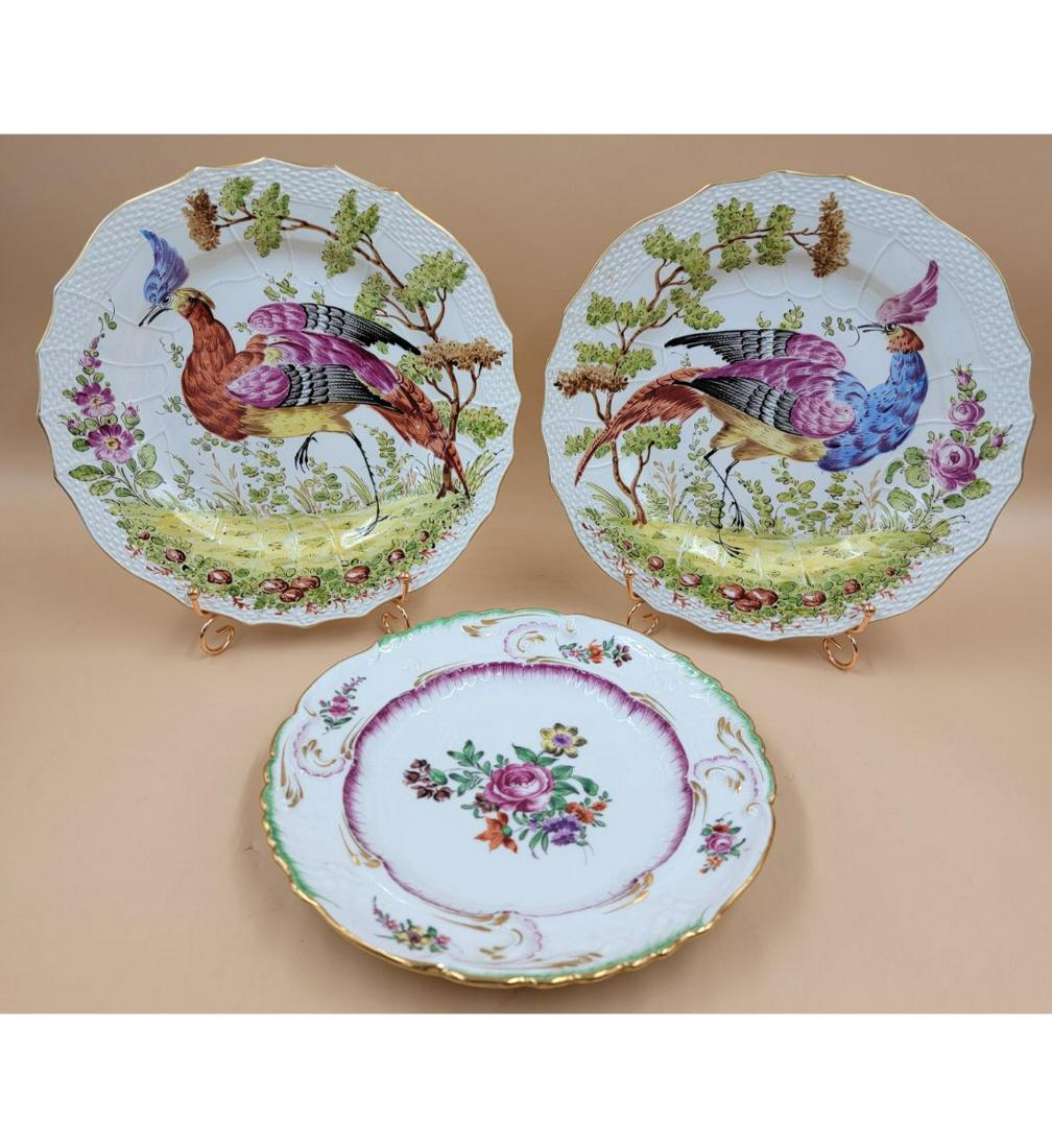 Lot Of 2 Chelsea Plates And A Meissen Plate All Hand Painted: Lot Of 2 Chelsea Plates And A Meissen Plate All Hand Painted. Measure 9 1/4" & 10". Please carefully read our terms of sale, shipping information, and request any condition reports or photos prior to 