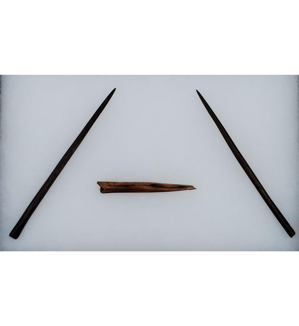 Three Prehistoric Alaskan Fossilized Ivory Pins (1 of 10)