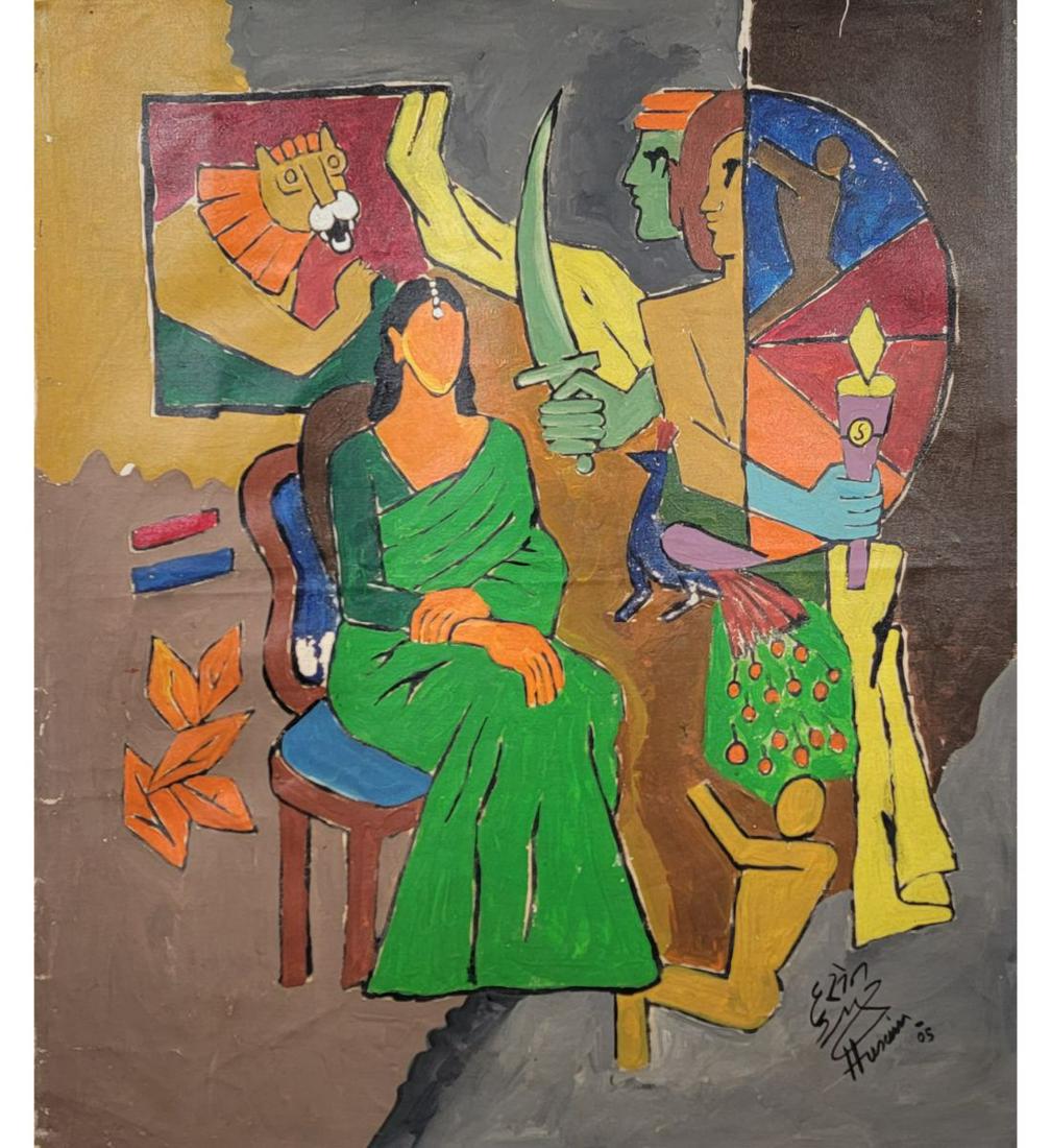 Maqbool Fida Husain 1915-2011 Acrylic On Canvas With COA Unitled (1 of 19)