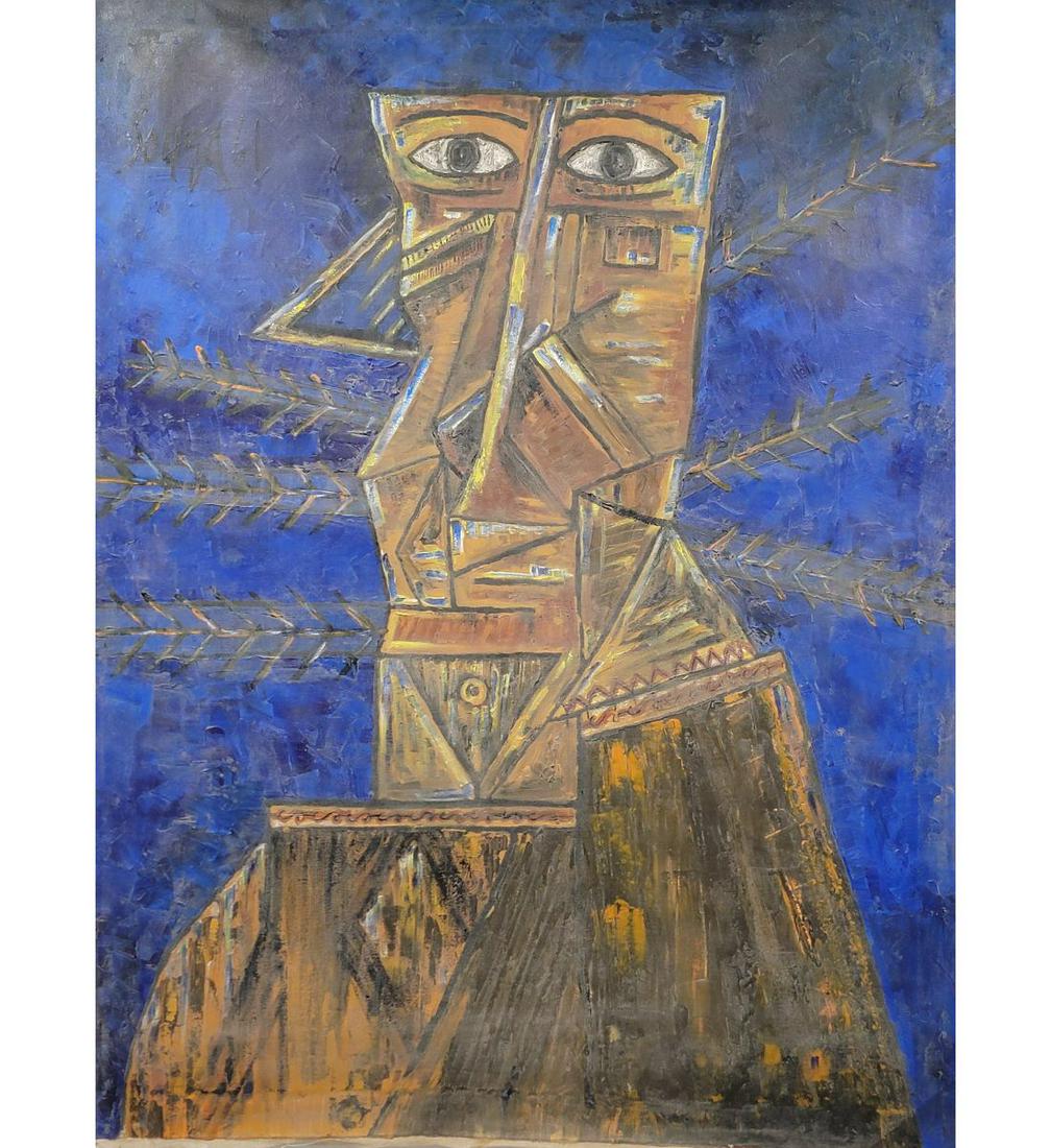 NY, India & England, Francis Newton Souza 1924-2002 Signed Souza 61' Oil On Canvas Untitled: ***We at RBFineArts can only attribute this work to Francis Newton Souza 1924-2002 based upon the quality and the presence of a signature And Papers, We are not an authentication service. We can only