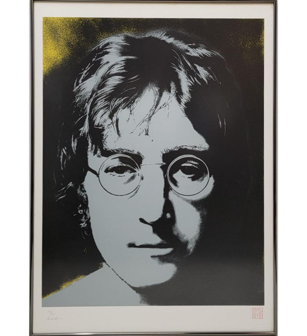 Signed Yoko Ono Portrait Of John Lennon Lithograph 110/300 Limited Edition (1 of 8)