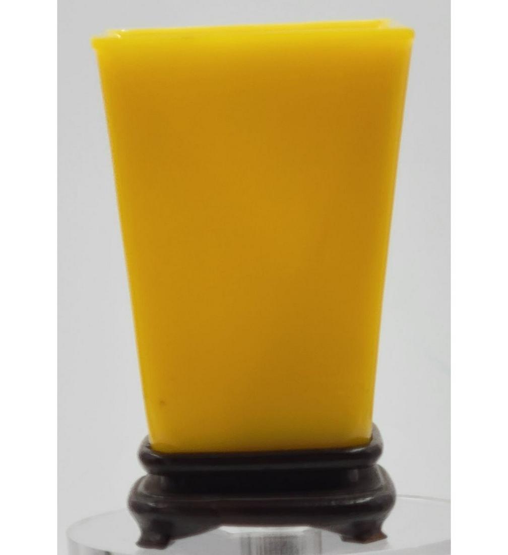 A Fine Chinese Imperial Yellow Peking Vase On Wooden Stand 19th Century (1 of 14)