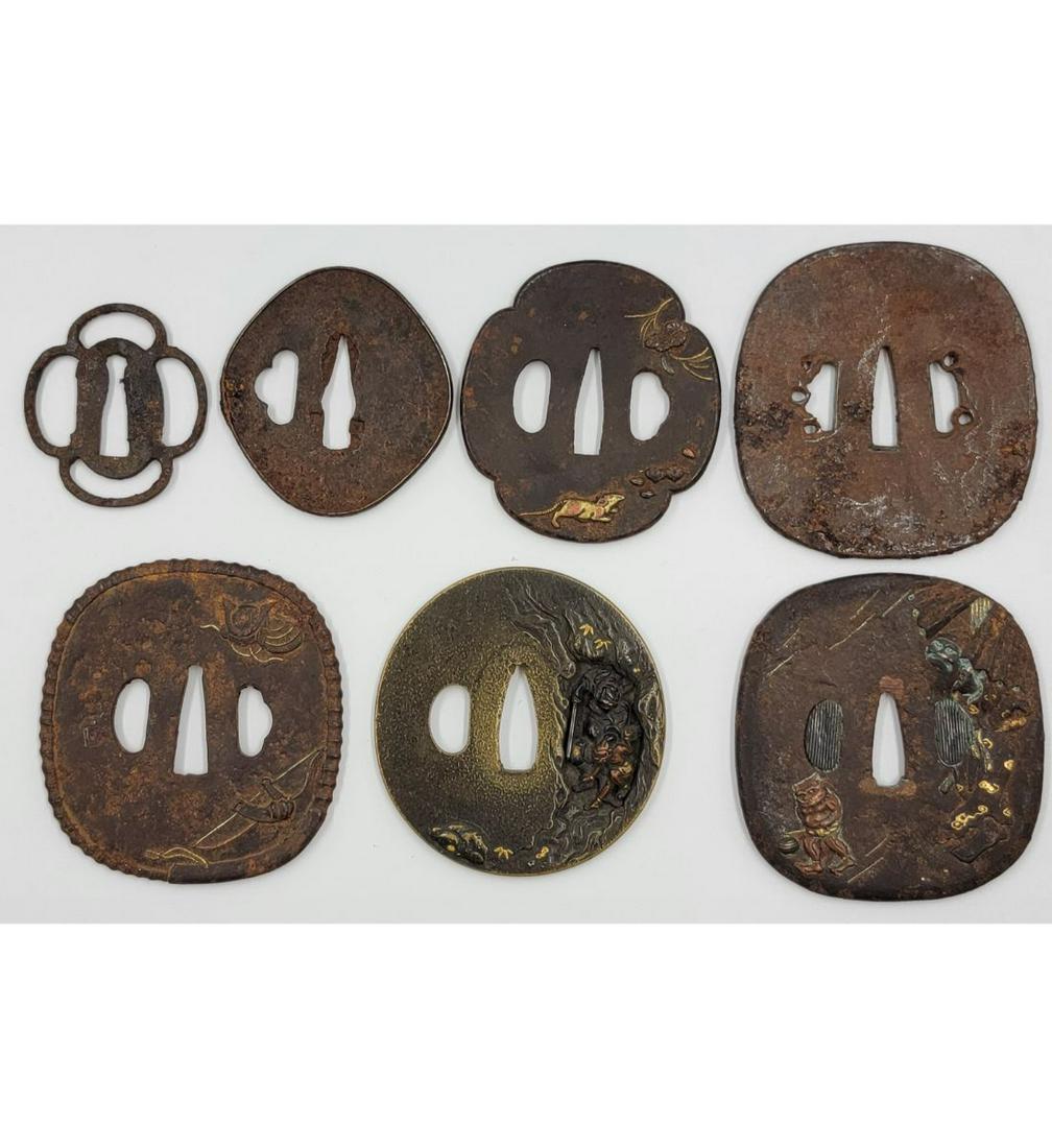 A Grouping Of 7 Early Japanese Tsubas Some Mix Metals (1 of 19)
