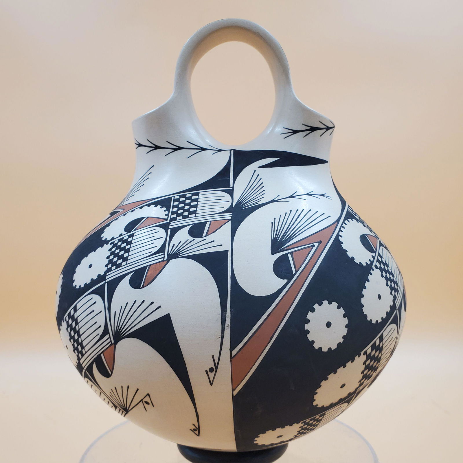 Signed  Mata Ortiz Wedding Vase by J. Martinez (1 of 8)